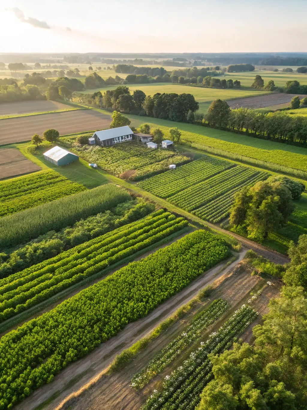 An image depicting the lush agricultural lands surrounding Alexcomplex, emphasizing the proximity to fresh produce and raw materials.